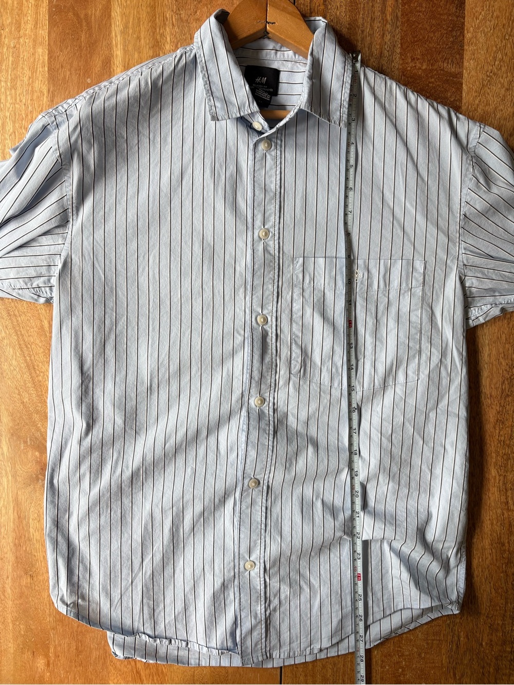 H&M Light Blue Striped Button-Down Shirt men’s small - Picture 7 of 7